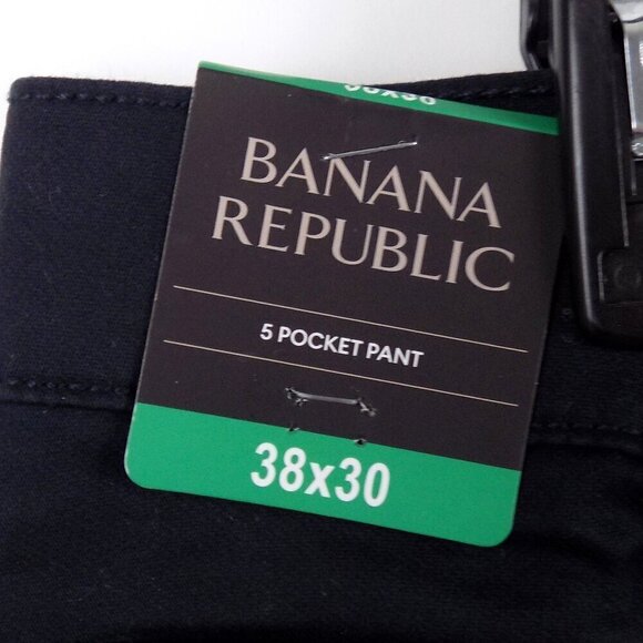 Banana Republic Pant Size 38x30 Black Slim Straight Fit 5 Pocket - Picture 3 of 5